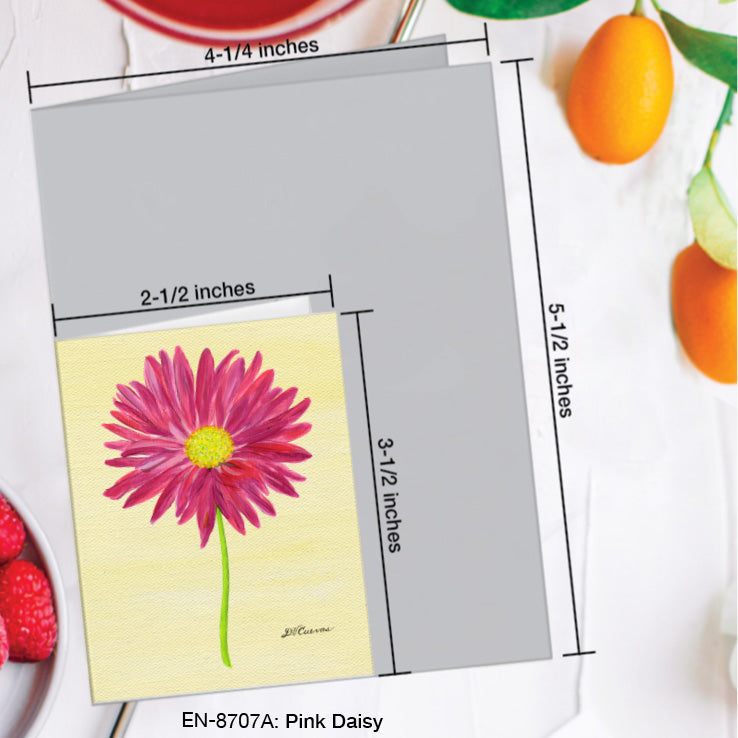 Pink Daisy, Greeting Card (8707A), Enclosure Card, www.printedcanvas.com