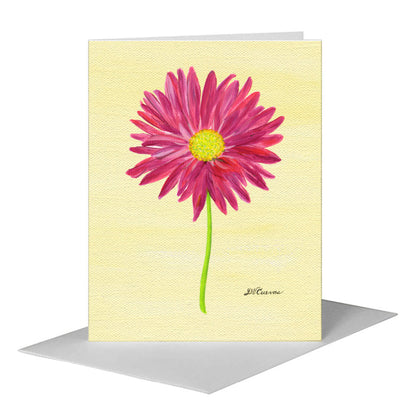 Pink Daisy, Greeting Card (#8707A) A2 Card Front, www.printedcanvas.com