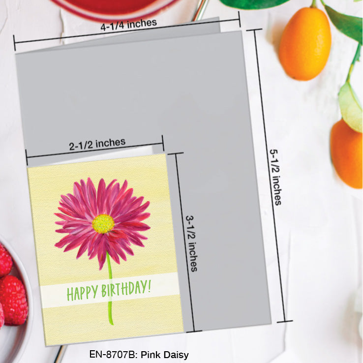 Pink Daisy, Greeting Card (8707B), Enclosure, www.printedcanvas.com