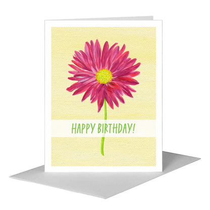Pink Daisy, Greeting Card (#8707B) A2 Card Front, www.printedcanvas.com