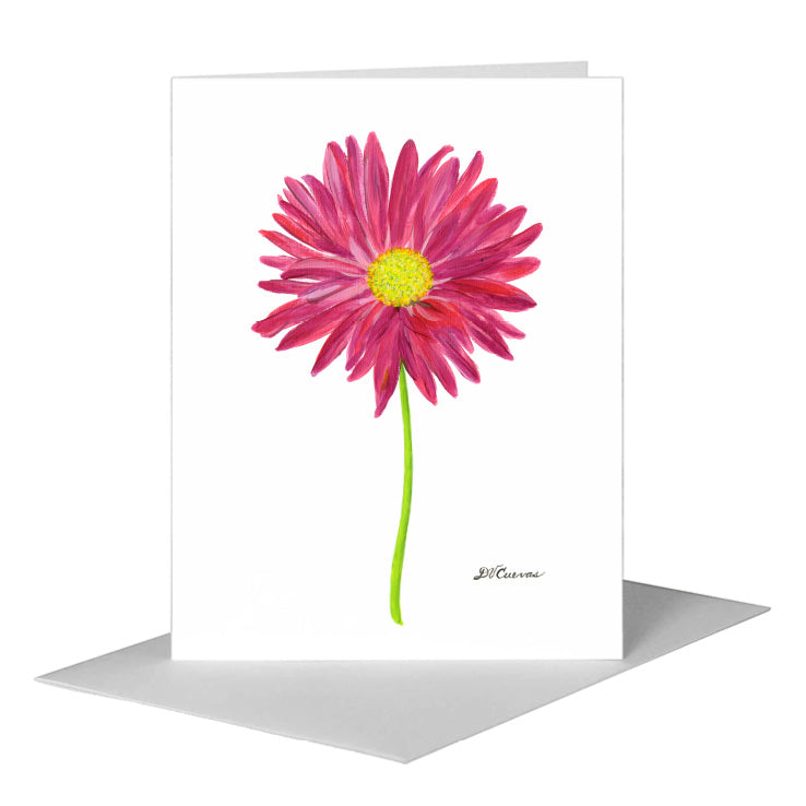 Pink Daisy, Greeting Card (#8707C), A2 Card Front, www.printedcanvas.com