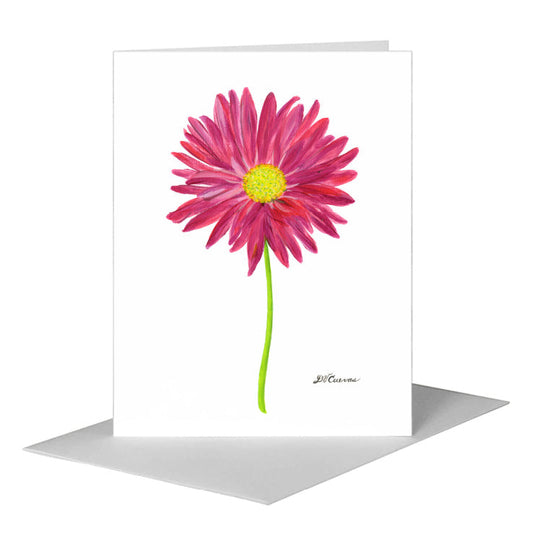 Pink Daisy, Greeting Card (#8707C) A2 Card Front, www.printedcanvas.com