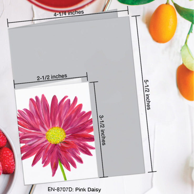 Pink Daisy, Greeting Card (8707D), Enclosure Card, www.printedcanvas.com