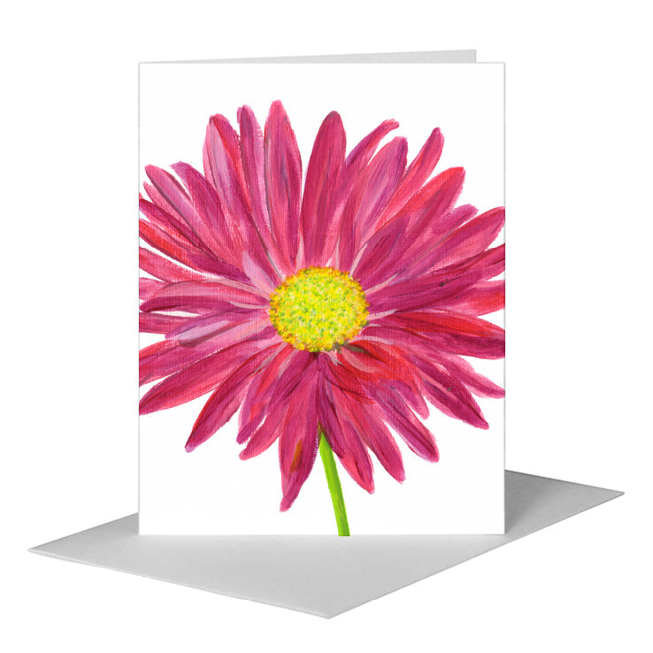 Pink Daisy, Greeting Card (#8707D) A2 Card Front, www.printedcanvas.com