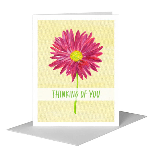 Pink Daisy, Greeting Card (#8707E) A2 Card Front, www.printedcanvas.com