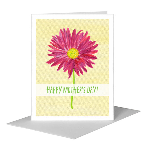 Pink Daisy, Greeting Card (#8707G), A2 Card Front, www.printedcanvas.com