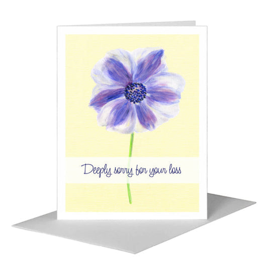 Purple & White Poppy Anemone, Greeting Card (#8708E) A2 Card Front, www.printedcanvas.com
