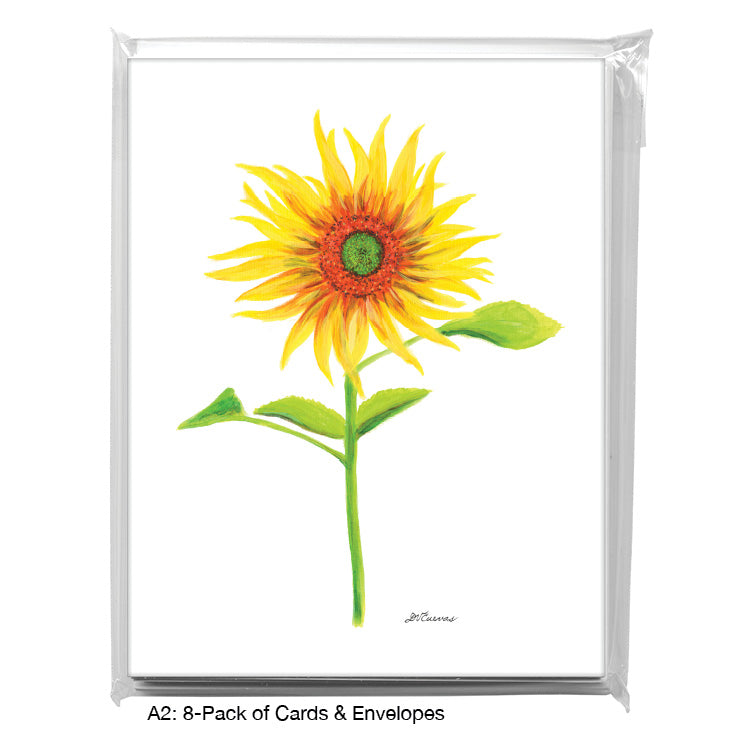 Ring of Fire Sunflower, Greeting Card (8709A), 8-Pack, www.printedcanvas.com