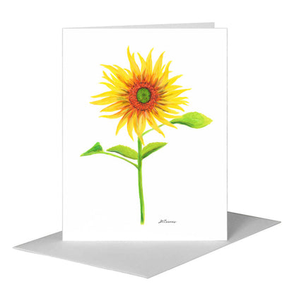 Ring of Fire Sunflower, Greeting Card (#8709A), A2 Card Front, www.printedcanvas.com