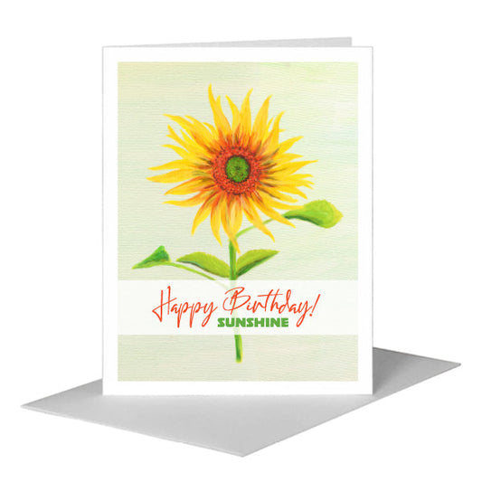 Ring of Fire Sunflower, Greeting Card (#8709B) A2 Card Front, www.printedcanvas.com