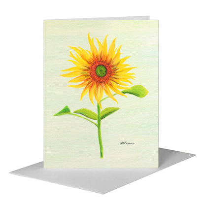 Ring of Fire Sunflower, Greeting Card (#8709C), A2 Card Front, www.printedcanvas.com