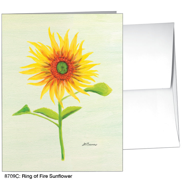 Ring of Fire Sunflower, Greeting Card (8709C), A2 Card Front, www.printedcanvas.com