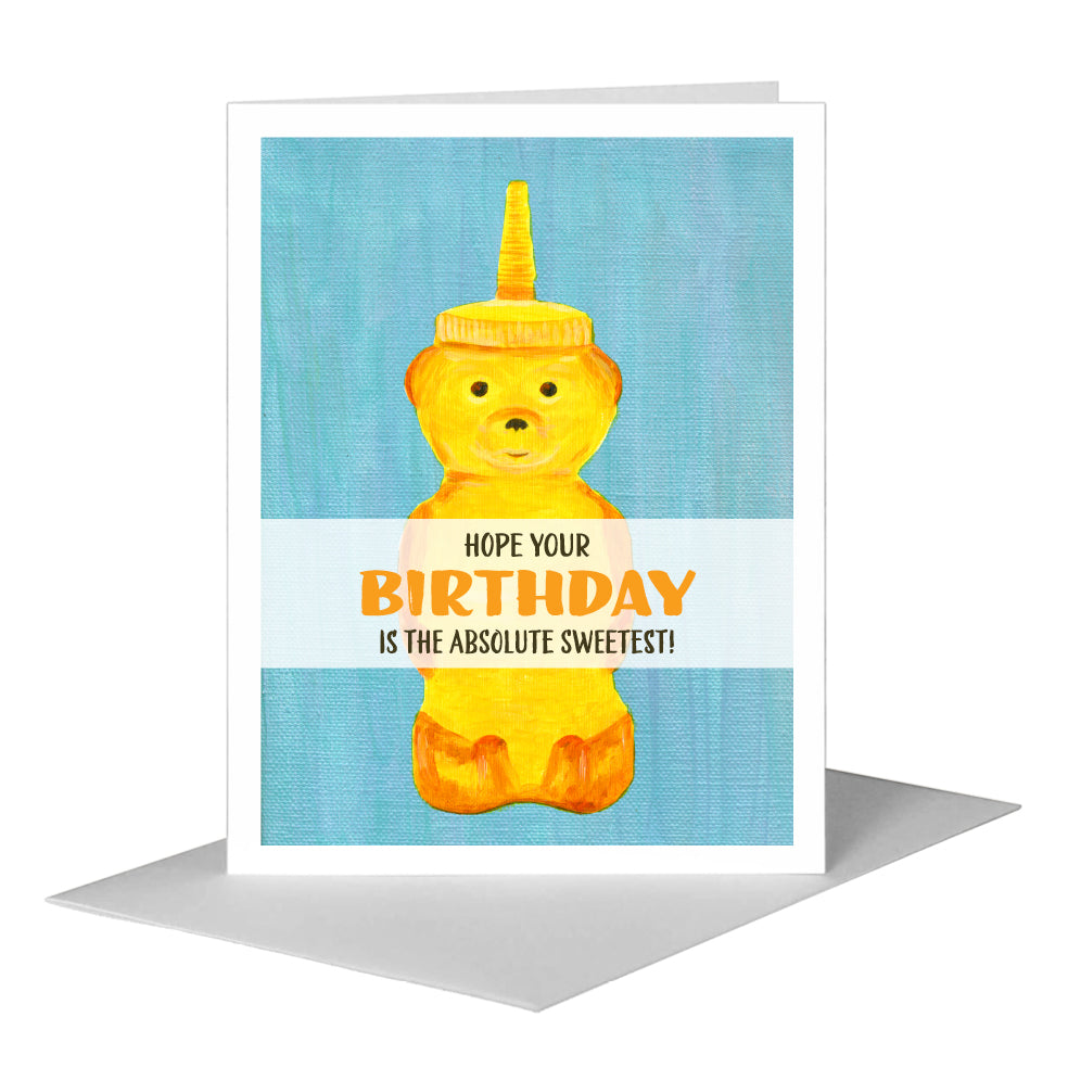 Honey Bear, Greeting Card (#8717B) A2 Card Front, www.printedcanvas.com