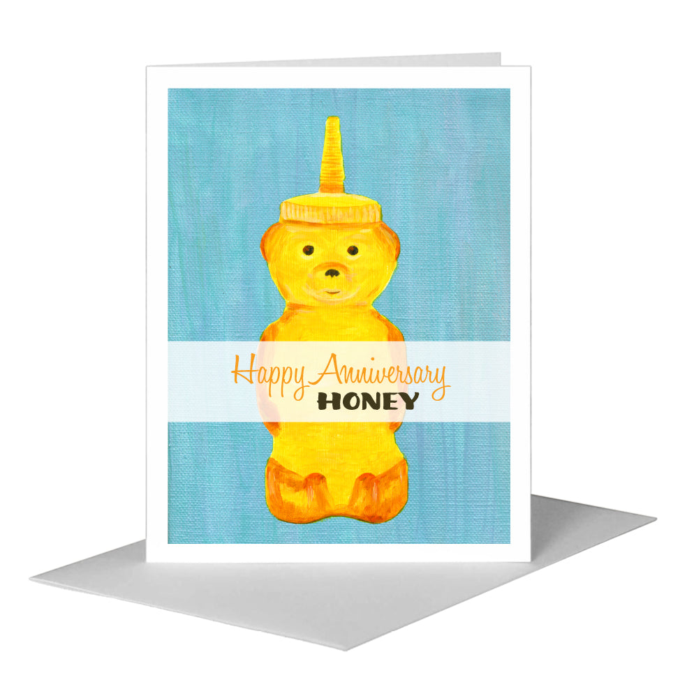 Honey Bear, Greeting Card (#8717C), A2 Card Front, www.printedcanvas.com