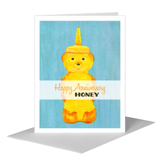 Honey Bear, Greeting Card (#8717C) A2 Card Front, www.printedcanvas.com