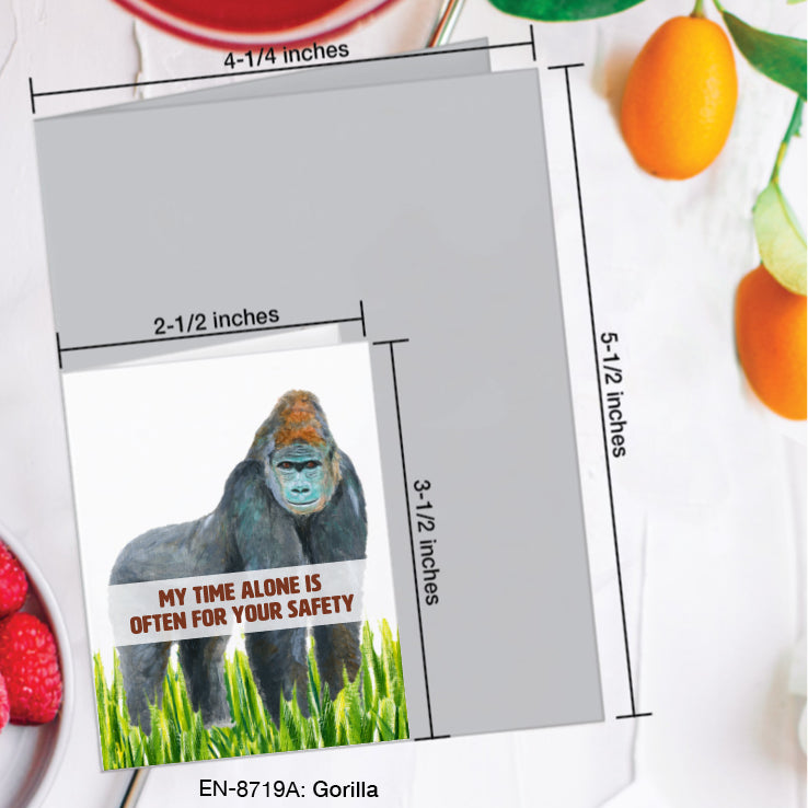 Gorilla, Greeting Card (#8719A)