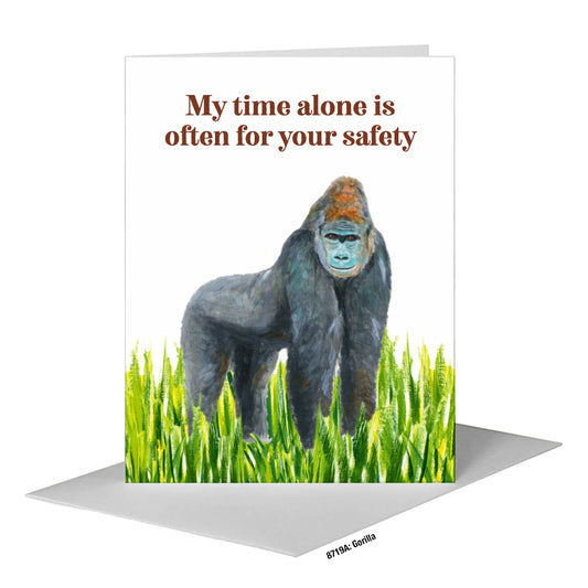 Gorilla, Greeting Card (#8719A), A2 Card Front, www.printedcanvas.com