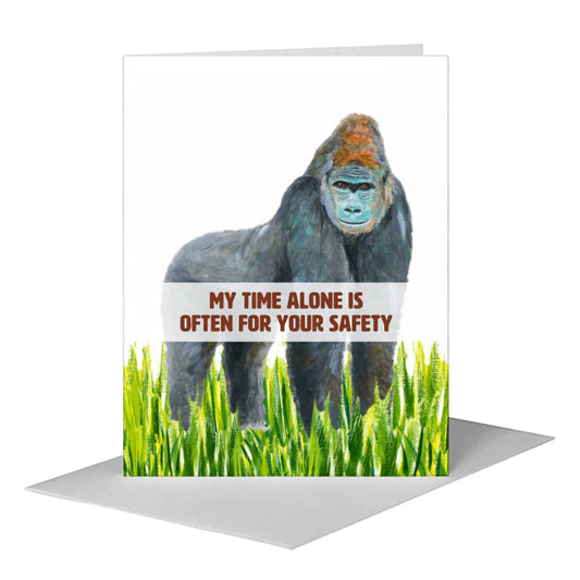 Gorilla, Greeting Card (#8719A) A2 Card Front, www.printedcanvas.com