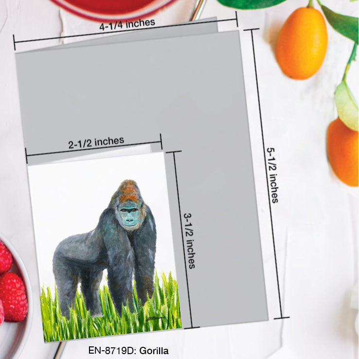 Gorilla, Greeting Card (8719D), Enclosure Card, www.printedcanvas.com