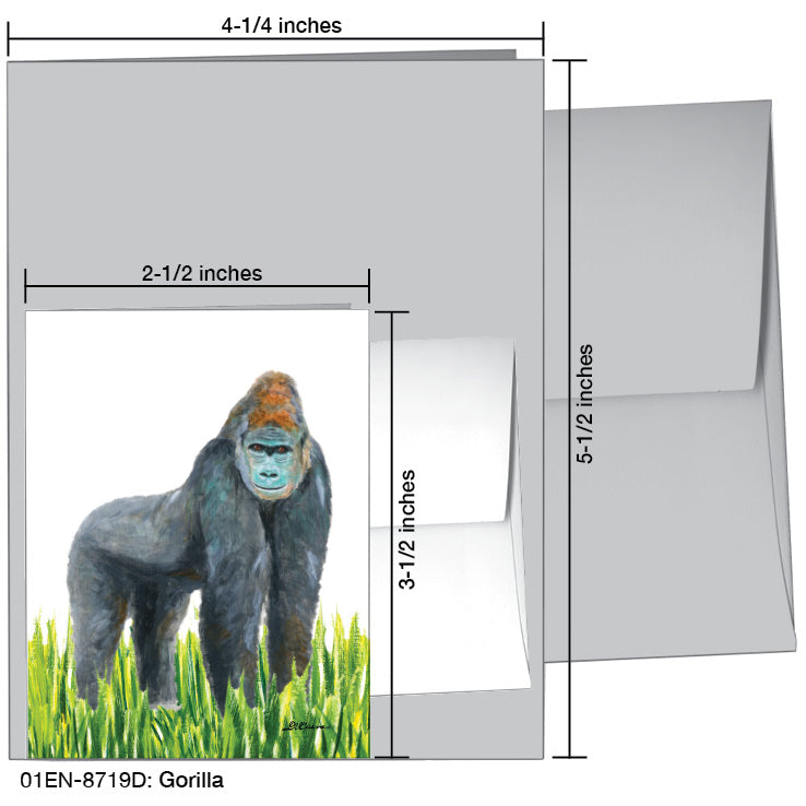 Gorilla, Greeting Card (8719D), Enclosure Card, www.printedcanvas.com