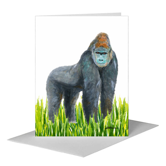 Gorilla, Greeting Card (#8719D) A2 Card Front, www.printedcanvas.com