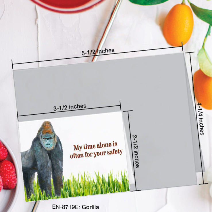 Gorilla, Greeting Card (#8719E), Enclosure, www.printedcanvas.com
