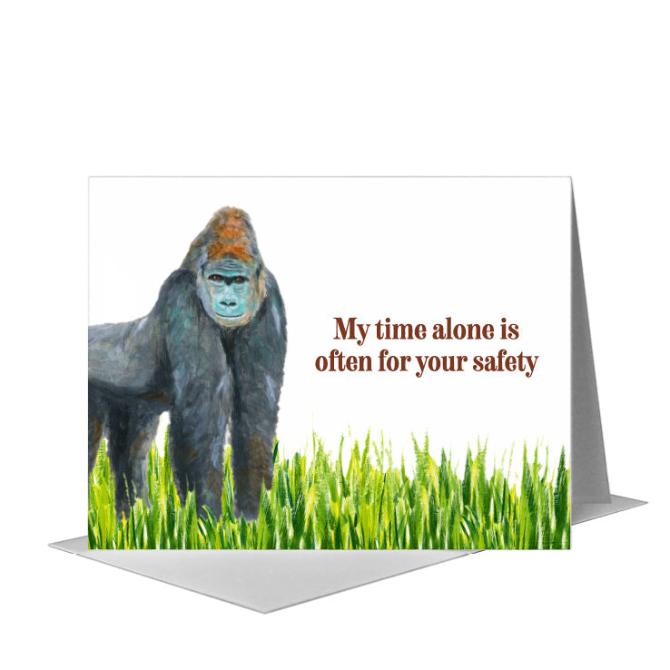 Gorilla, Greeting Card (#8719E) A2 Card Front, www.printedcanvas.com