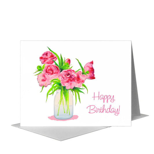 Peonies Seven, Greeting Card (#8720BA) A2 Card Front, www.printedcanvas.com