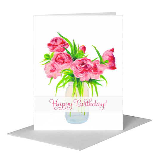 Peonies Seven, Greeting Card (#8720B) A2 Card Front, www.printedcanvas.com