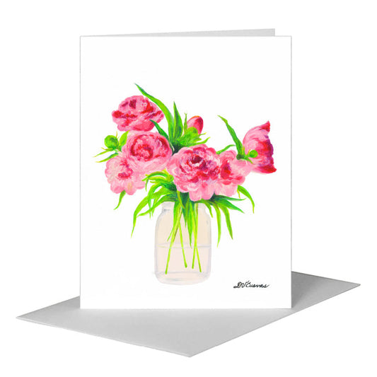 Peonies Seven, Greeting Card (#8720C) A2 Card Front, www.printedcanvas.com