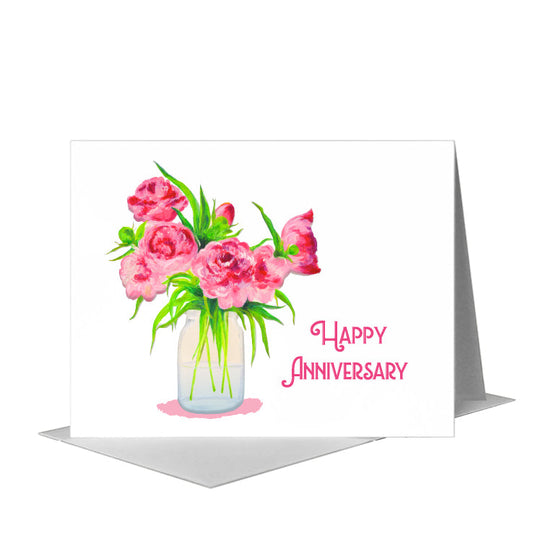 Peonies Seven, Greeting Card (#8720DA) A2 Card Front, www.printedcanvas.com