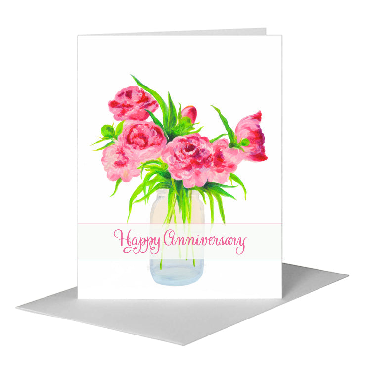 Peonies Seven, Greeting Card (#8720D), A2 Card Front, www.printedcanvas.com