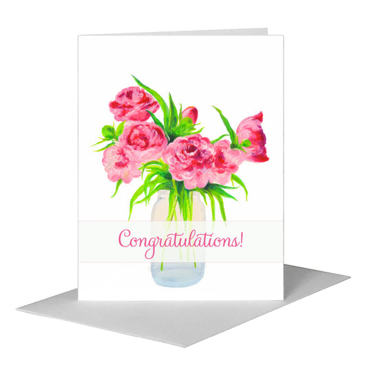 Peonies Seven, Greeting Card (#8720E) A2 Card Front, www.printedcanvas.com