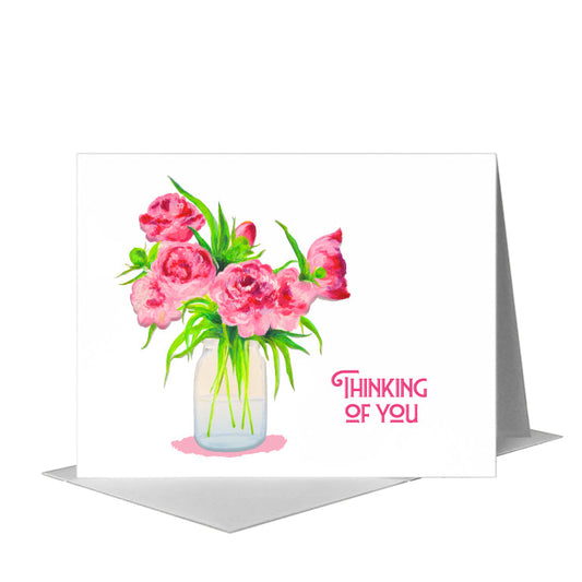 Peonies Seven, Greeting Card (#8720JA) A2 Card Front, www.printedcanvas.com