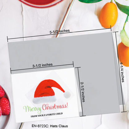 Hats Claus, Greeting Card (8723C), Enclosure Card, www.printedcanvas.com