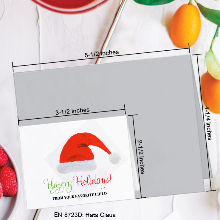 Hats Claus, Greeting Card (8723D), Enclosure Card, www.printedcanvas.com