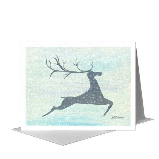 Mighty Reindeer, Greeting Card (#8724B) A2 Card Front, www.printedcanvas.com