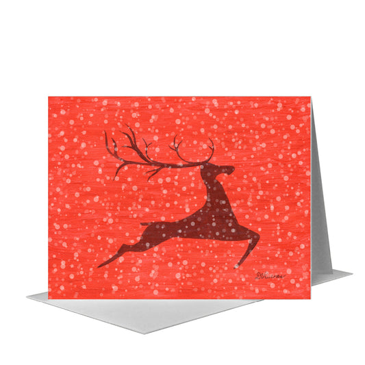 Mighty Reindeer, Greeting Card (#8724F) A2 Card Front, www.printedcanvas.com
