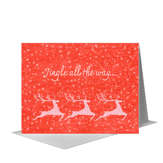 Mighty Reindeer, Greeting Card (#8724G) A2 Card Front, www.printedcanvas.com