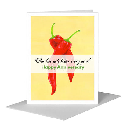 Hot Chili Peppers, Greeting Card (#8727B), A2 Card Front, www.printedcanvas.com