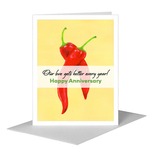 Hot Chili Peppers, Greeting Card (#8727B) A2 Card Front, www.printedcanvas.com