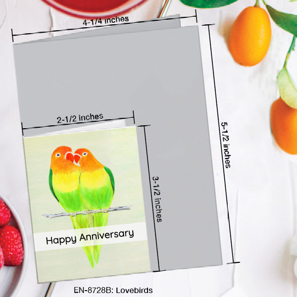 Lovebirds, Greeting Card (8728B), Enclosure, www.printedcanvas.com