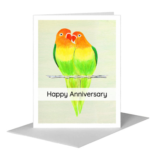 Lovebirds, Greeting Card (#8728B) A2 Card Front, www.printedcanvas.com