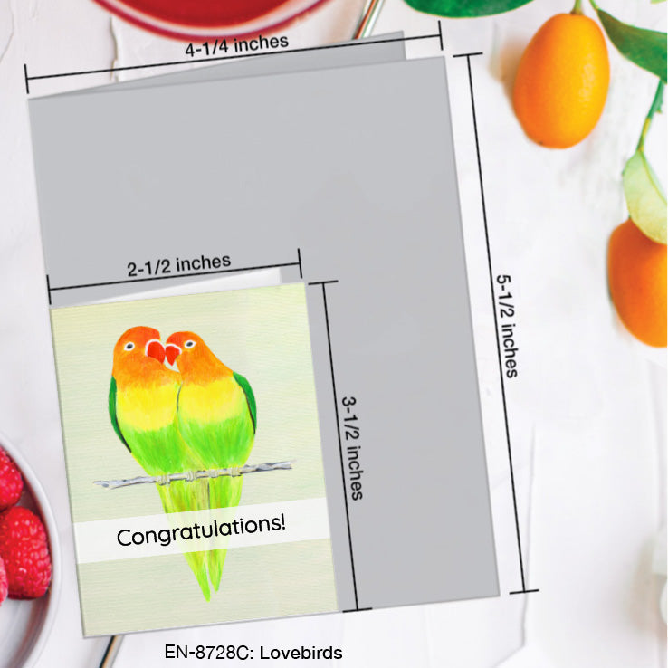 Lovebirds, Greeting Card (8728C), Enclosure, www.printedcanvas.com