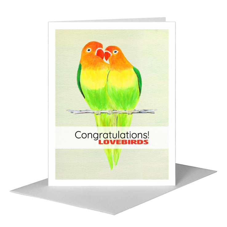 Lovebirds, Greeting Card (#8728D) A2 Card Front, www.printedcanvas.com