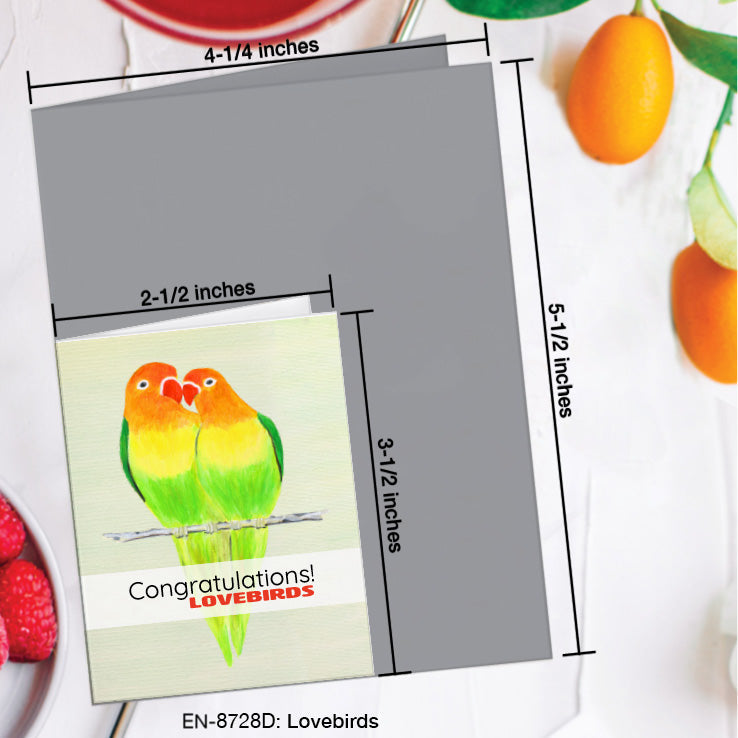 Lovebirds, Greeting Card (8728D), Enclosure, www.printedcanvas.com