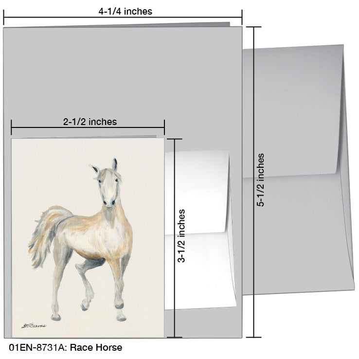Race Horse, Greeting Card (8731A), Enclosure Card, www.printedcanvas.com