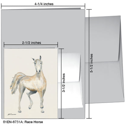 Race Horse, Greeting Card (8731A), Enclosure Card, www.printedcanvas.com