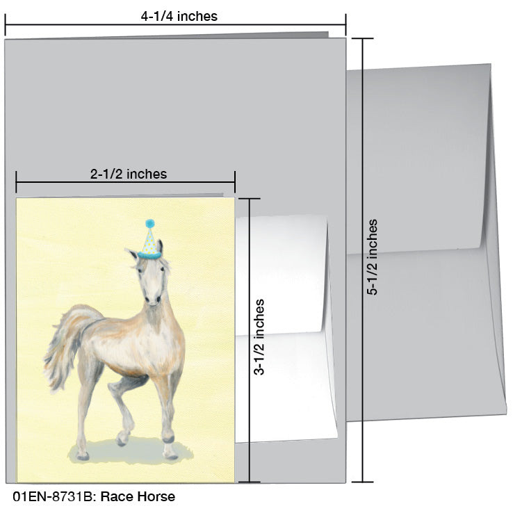 Race Horse, Greeting Card (8731B), Enclosure Card, www.printedcanvas.com