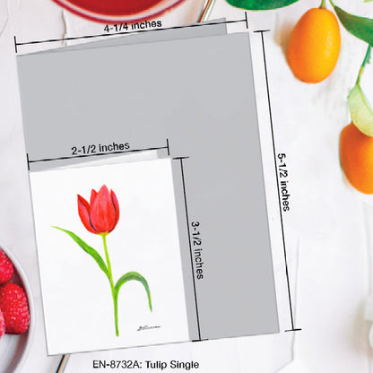 Tulip Single, Greeting Card (8732A), Enclosure Card, www.printedcanvas.com